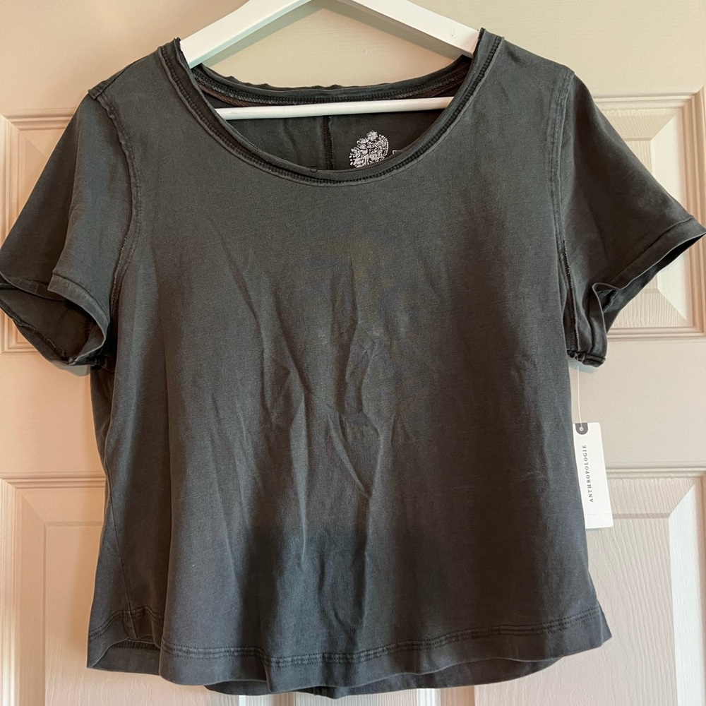 NWT Gray Anthropologie Pilcro Tee Sz L